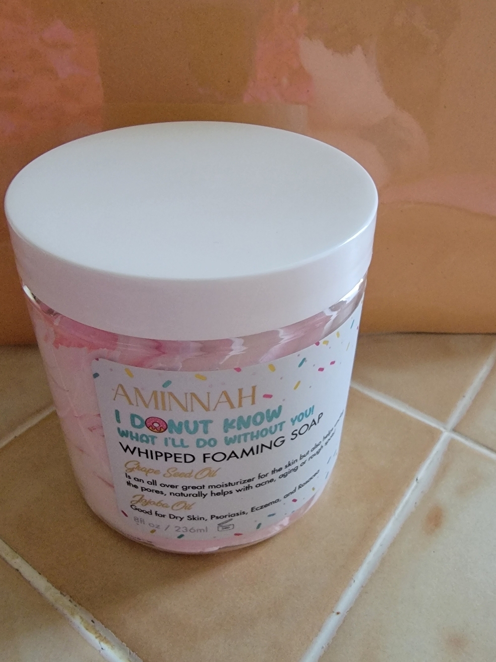 Aminnah I Donut Know Pink Whipped Foaming Soap.